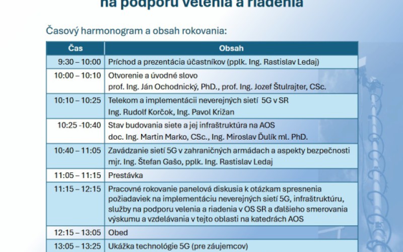 Neverejná bunková sieť 5G a jej potenciál na podporu velenia a riadenia