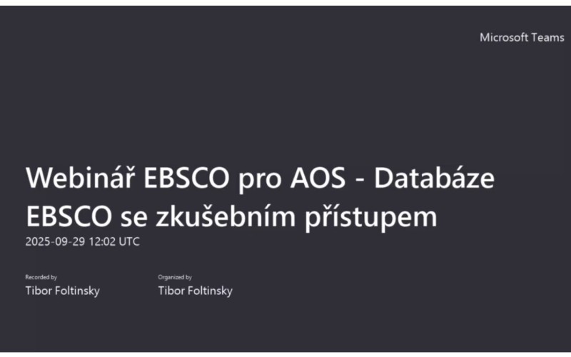 Záznam z webinára EBSCO pre AOS - vyhľadávanie