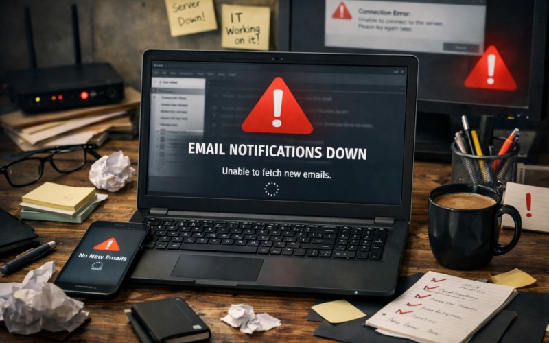 Výpadok zasielania e-mailových upozornení