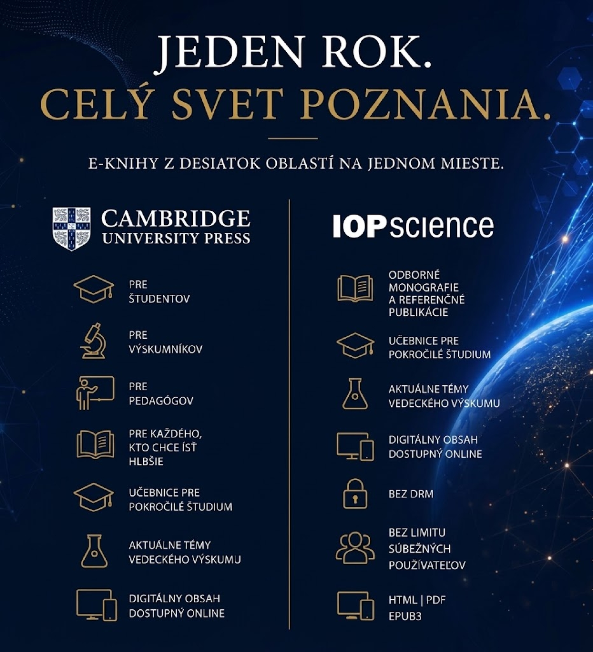 Nové e-knihy: Cambridge University Press a IOPscience vo vzdialenom prístupe CVTI SR