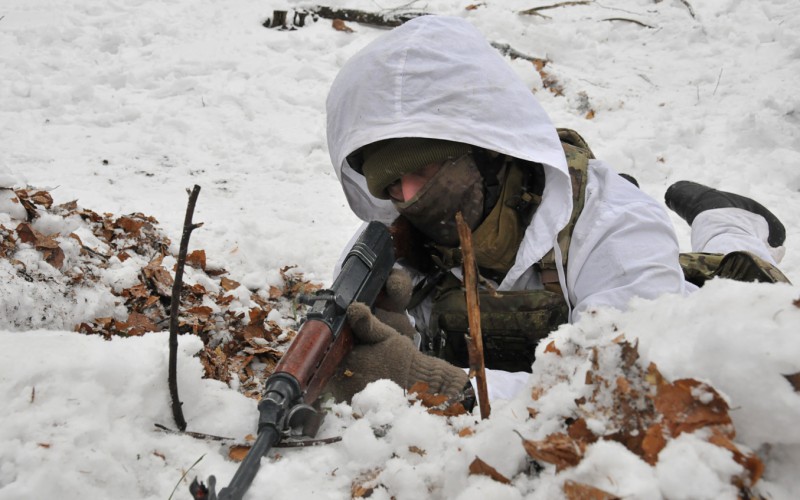 Field training of cadest at Military training area Kamenica nad Cirochou, February 15th 2022