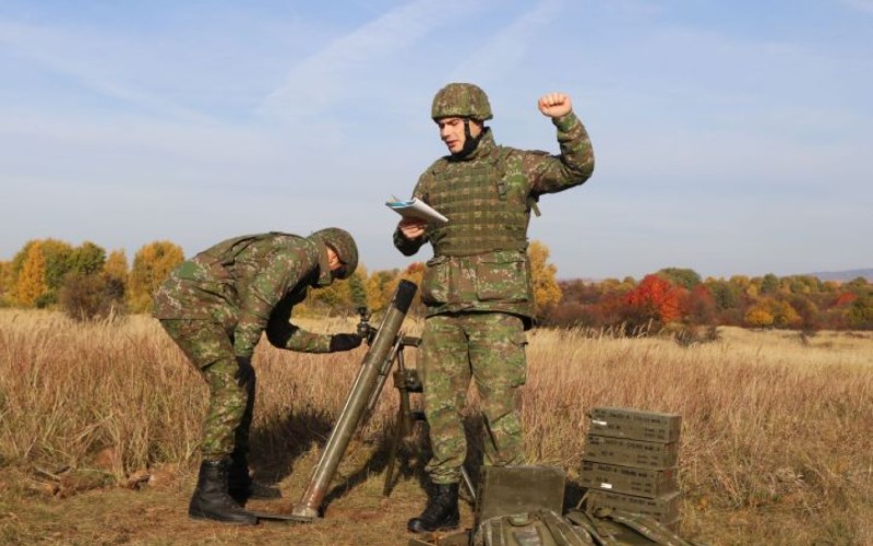 Cadets were shooting from mortars at Military training area Lest, October 26th 2021