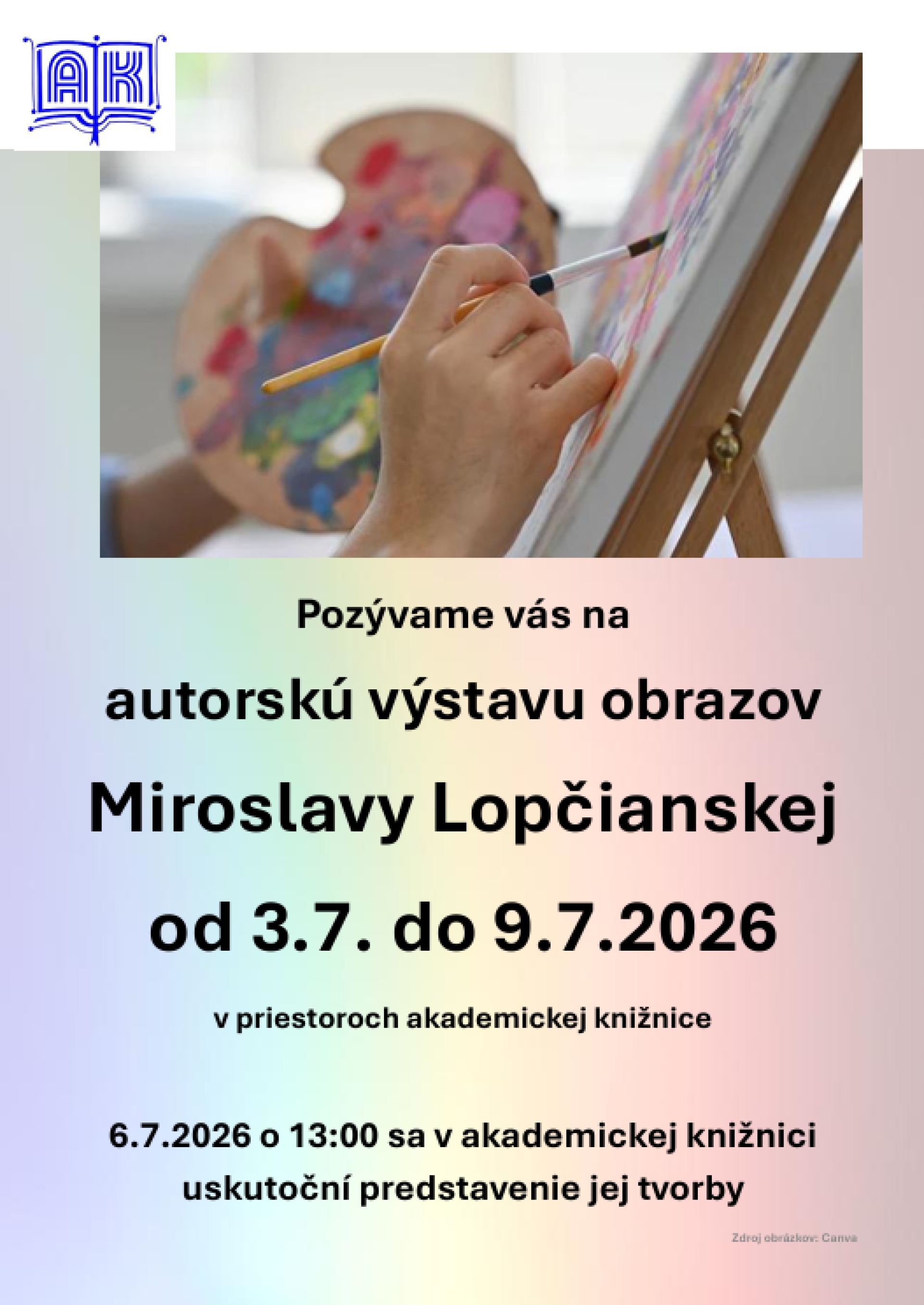 Výstava obrazov v akademickej knižnici